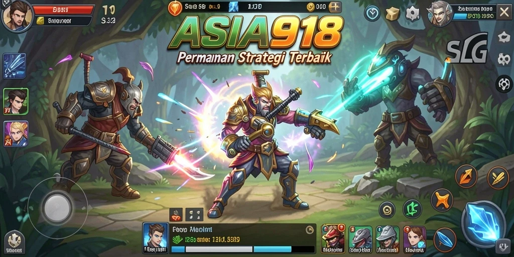 Tangkapan layar utama ASIA918 menampilkan aksi permainan SLG yang mendebarkan.