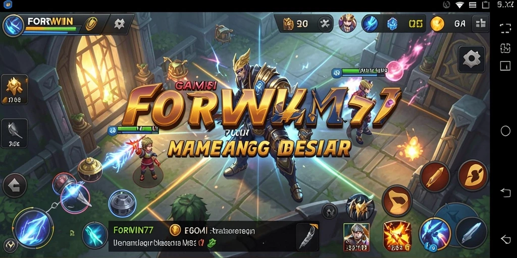 Tampilan gameplay menegangkan dalam FORWIN77 yang penuh strategi.