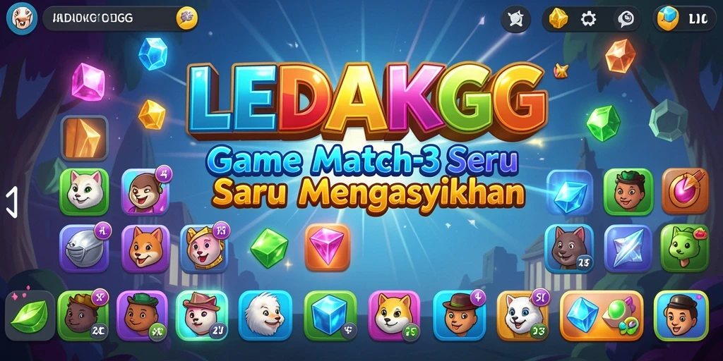 Gameplay seru LEDAKGG dengan pencocokan objek warna-warni.