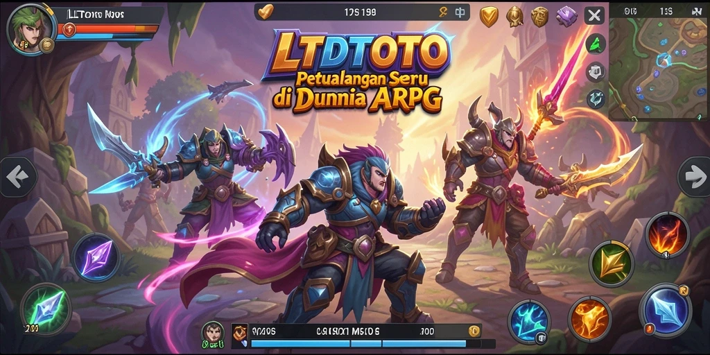 Screenshot LTDTOTO menampilkan pertarungan epik dalam gameplay ARPG.