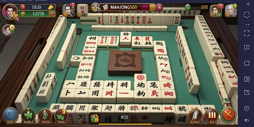 Tampilan gameplay Mahjong yang menegangkan dan menantang.