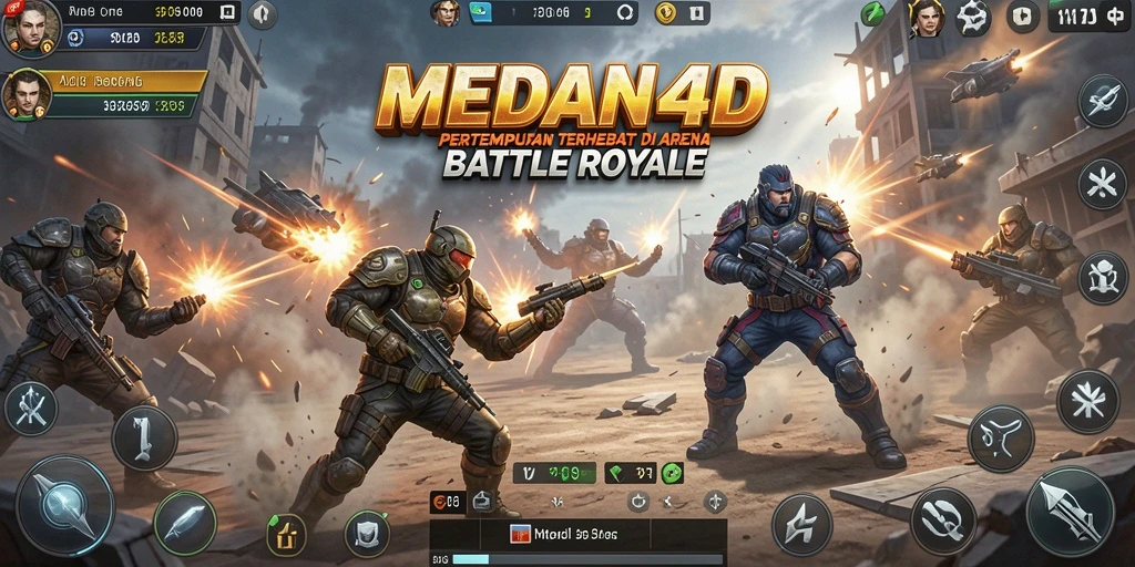 Tampilan gameplay seru dan mendebarkan dari MEDAN4D Battle Royale.