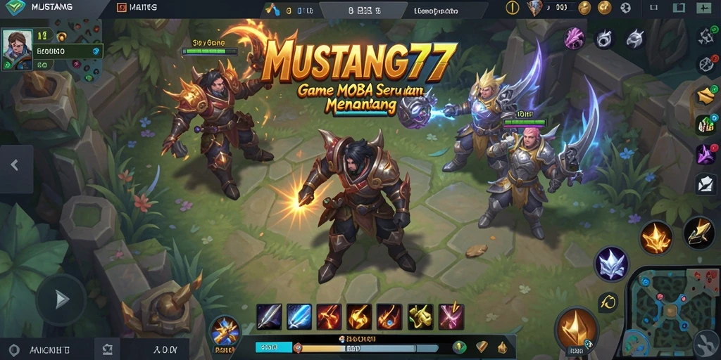 Tampilan gameplay seru dari MUSTANG77 dengan pertempuran tim yang mendebarkan.