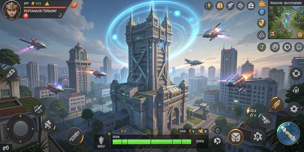 Tampilan menarik dari gameplay PP7 dalam aksi Tower Defense.