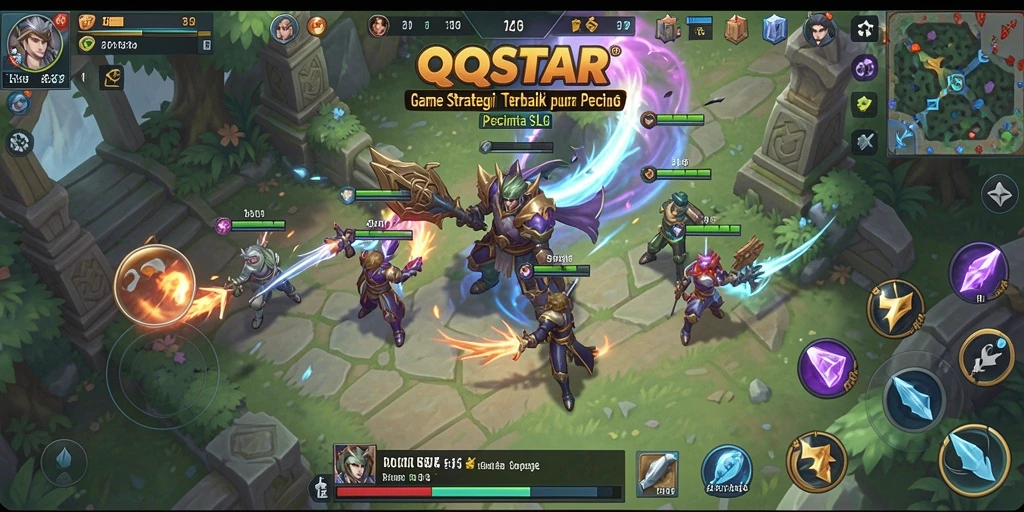 Gameplay seru dan strategis dalam QQSTAR dengan berbagai pahlawan.