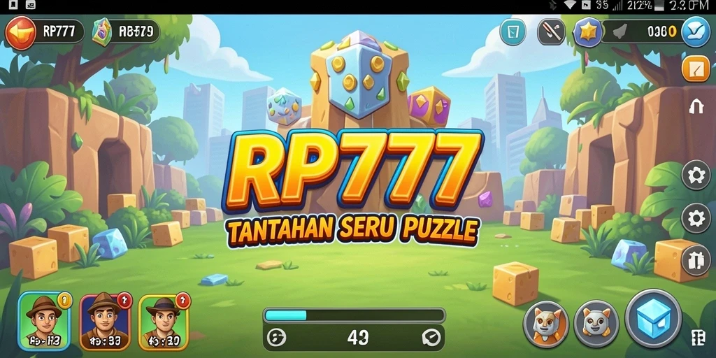 Tampilan gameplay seru dalam game Puzzle RP777.