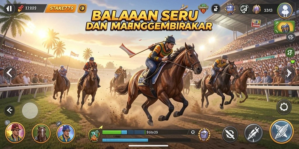 Tampilan gameplay menarik dalam balapan seru di STAKE779.