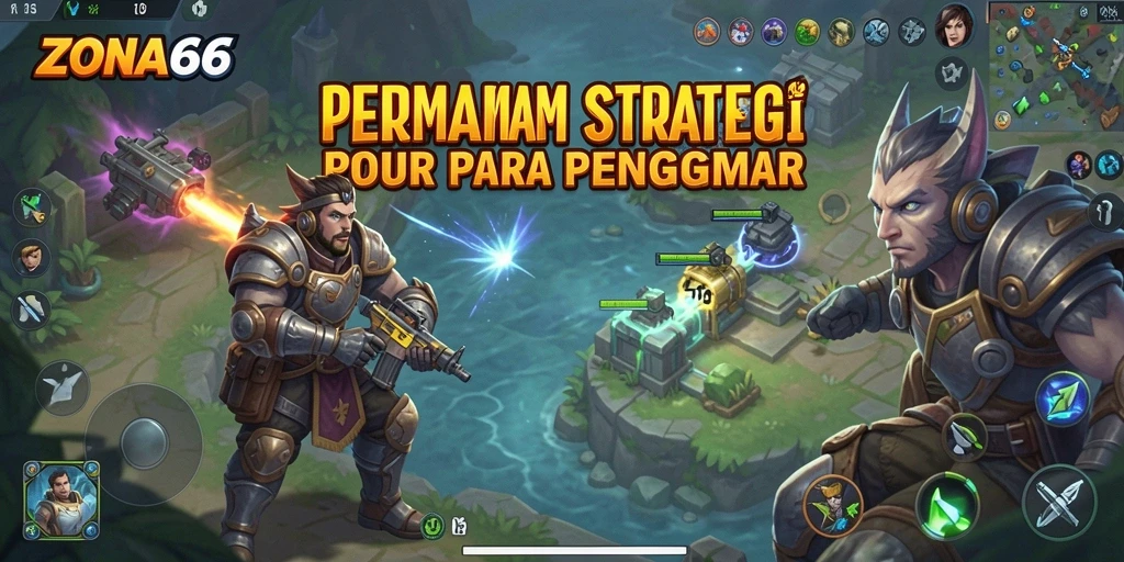 Gameplay ZONA66 yang strategis dan mendalam dengan aksi intens.